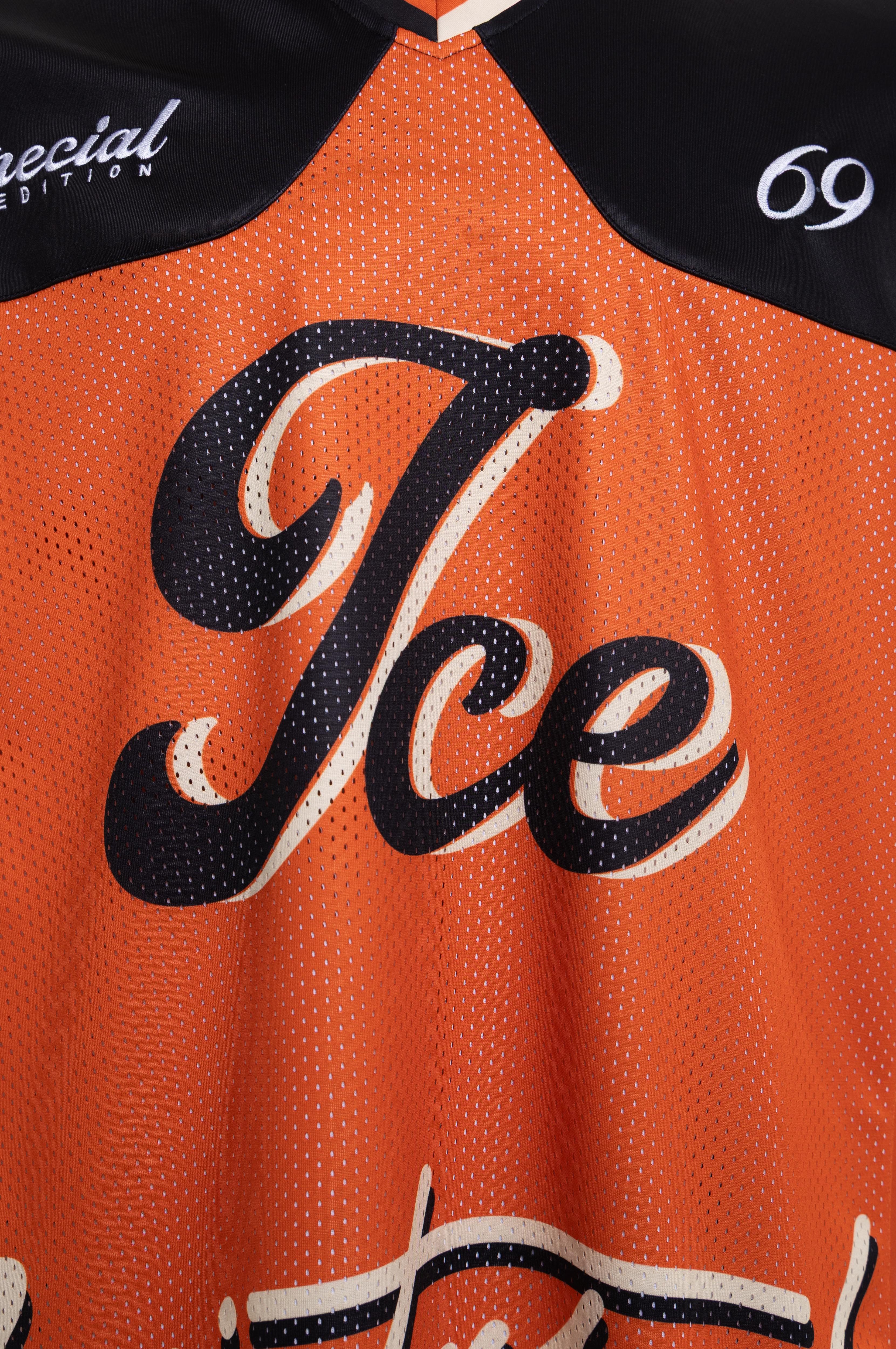 ICE OVERSIZE JERSEY — Turuncu Siyah Street & Ski Style Erkek (Scuba & File Kumaş)