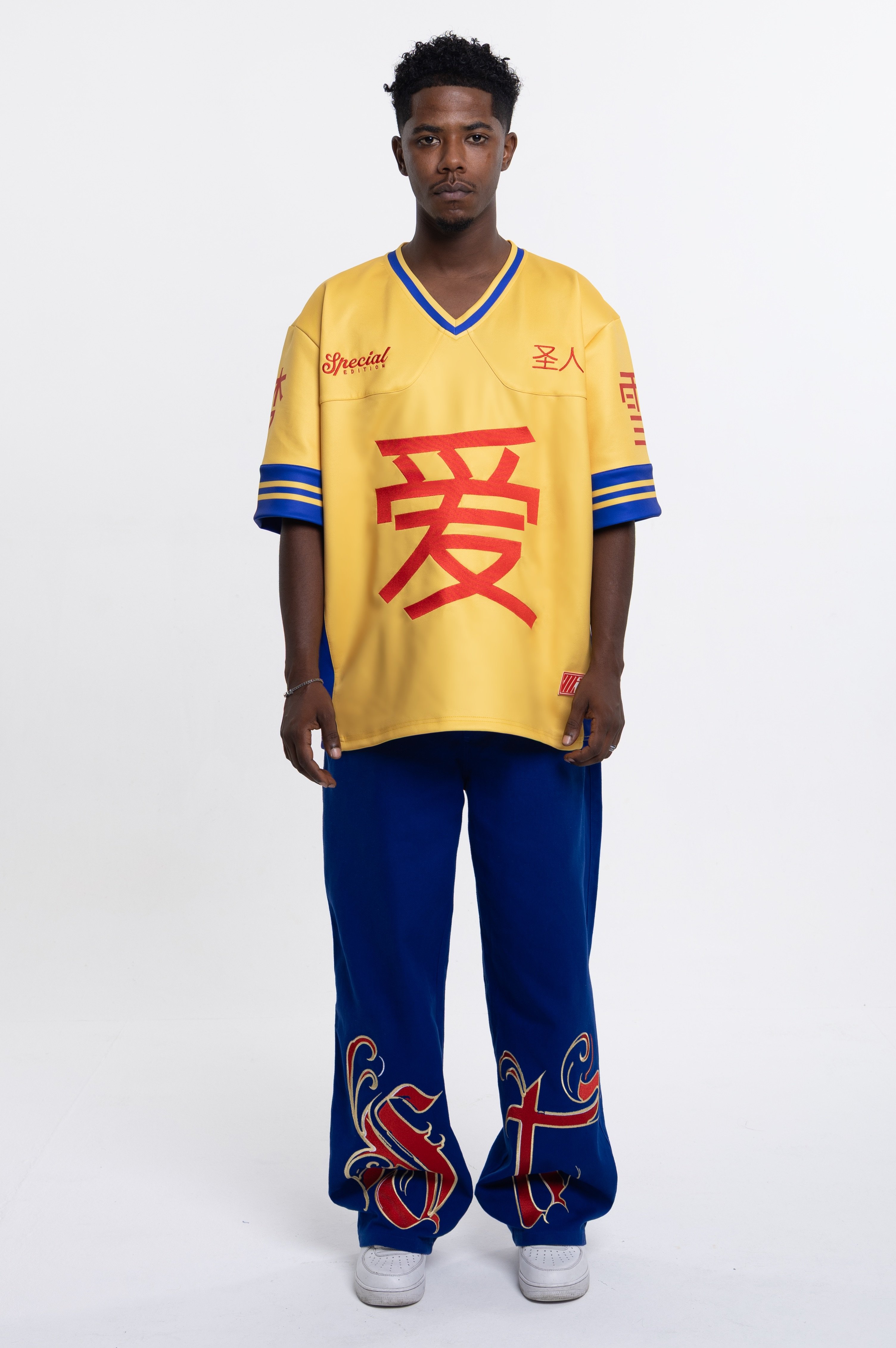 HANZO OVERSIZE JERSEY — Japon Nakış Street & Ski Style Erkek (Scuba Kumaş)