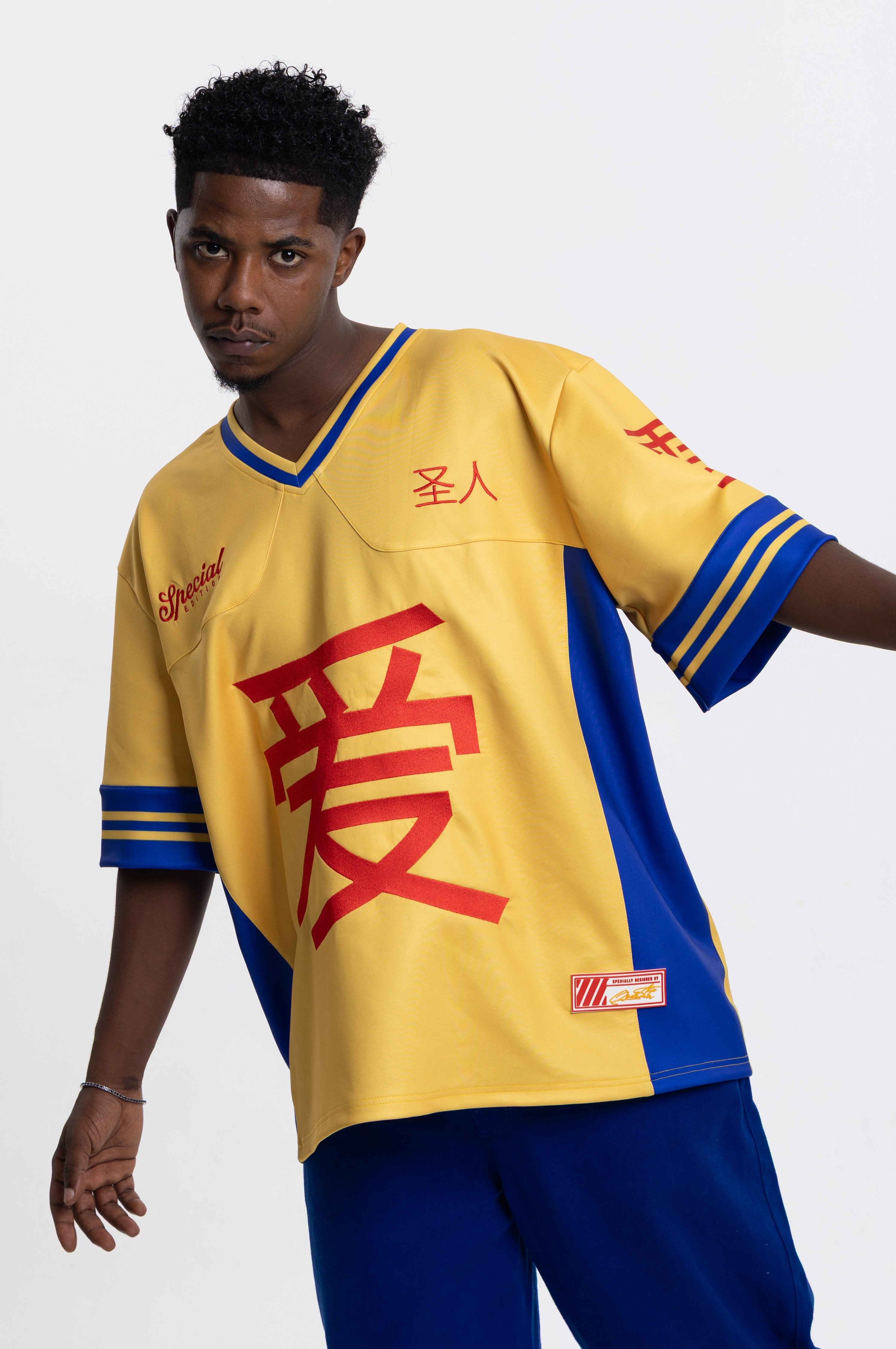 HANZO OVERSIZE JERSEY — Japon Nakış Street & Ski Style Erkek (Scuba Kumaş)