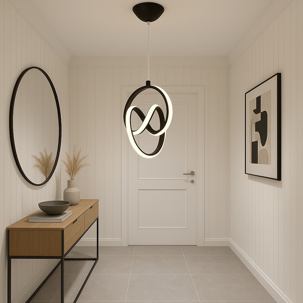 Trend Siyah Modern Power Beyaz Ledli Avize