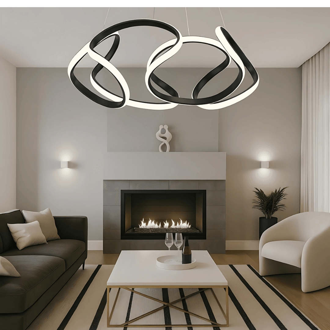 Artemis Siyah Power Beyaz Ledli Sarkık Ledli Avize Modern Led Avize 