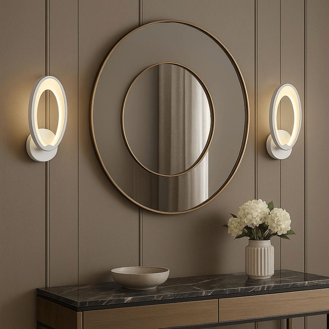 MS31005-1 Beyaz Mimari 3 Renk Ledli Modern Aplik-Takım 2 Adet