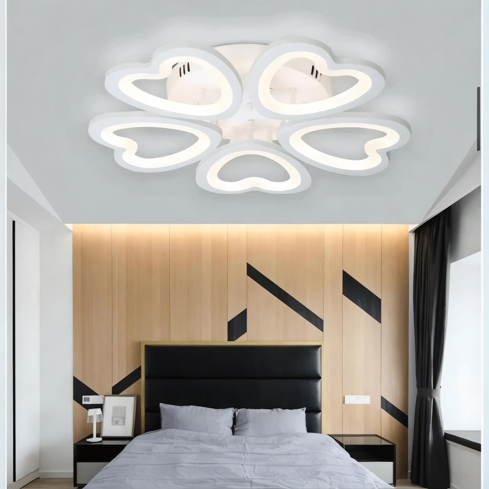 MS61005-5 Beyaz Plafonyer Lüks Modern 5'Lİ Günışığı Ledli Avize