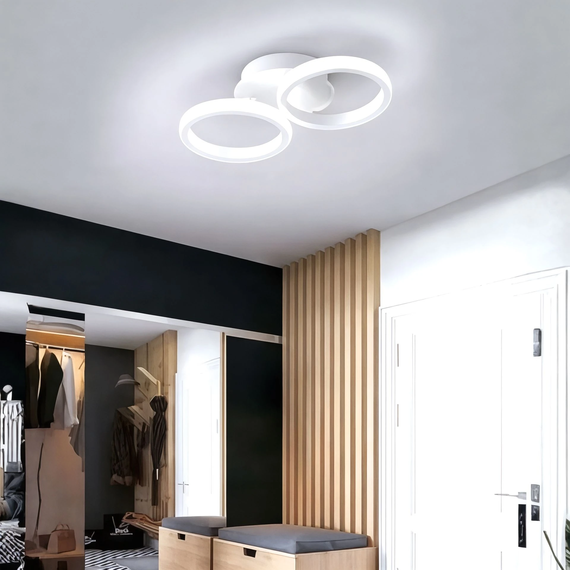 Beglonya Beyaz Yuvarlak Hol Koridor Giriş Oturma Yatak Odası Yeni Ultra Süper Beyaz Ledli Avize