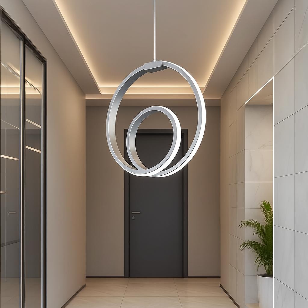 Orcen Gri Modern Ultra Power Beyaz Ledli Avize