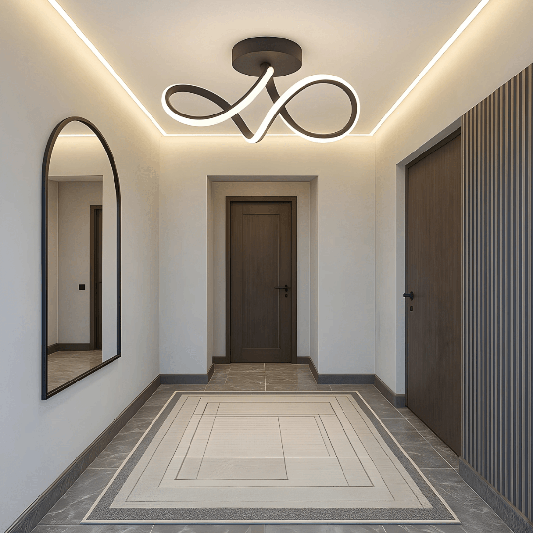 Casabella Modern Siyah Plafonyer Ultra Power Beyaz Ledli Avize