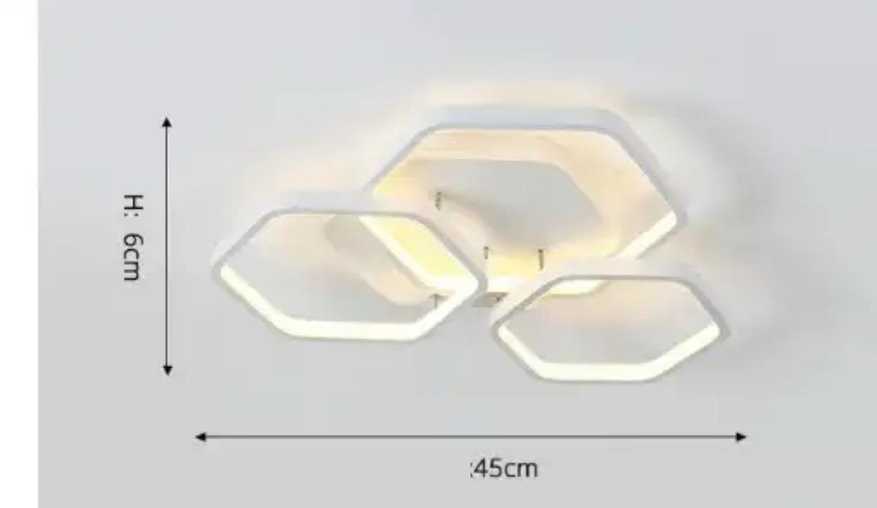 Cross Mimari Tasarım 3'Lü 3 Renk Ledli Plafonyer Modern Ledli Avize Led Avize