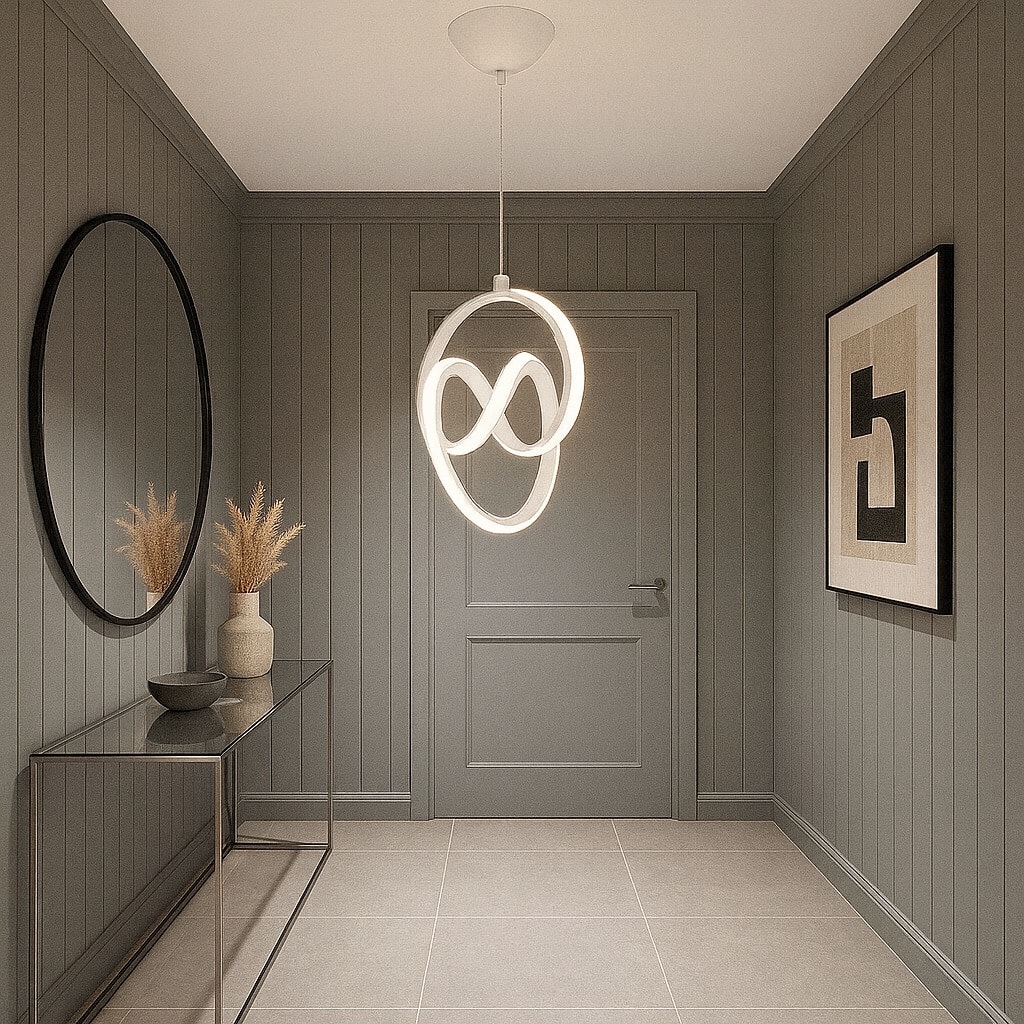 Trend Beyaz Modern Ultra Beyaz Ledli Sarkık Ledli Avize