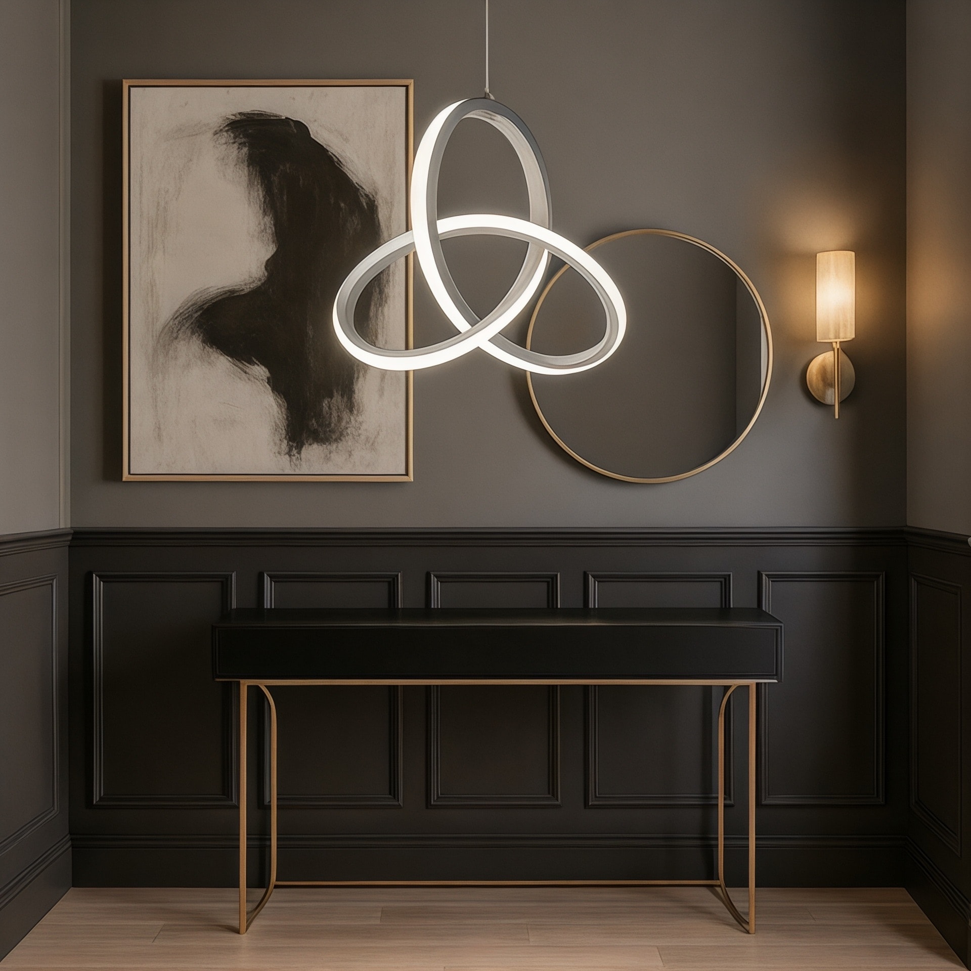 Asya Soft Gri Modern Ultra Beyaz Ledli Sarkık Ledli Avize Led Avize