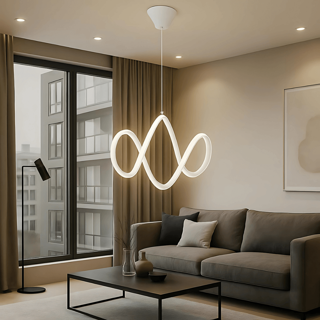 Dolce Modern Beyaz Sarkık Ultra Power Beyaz Ledli Avize