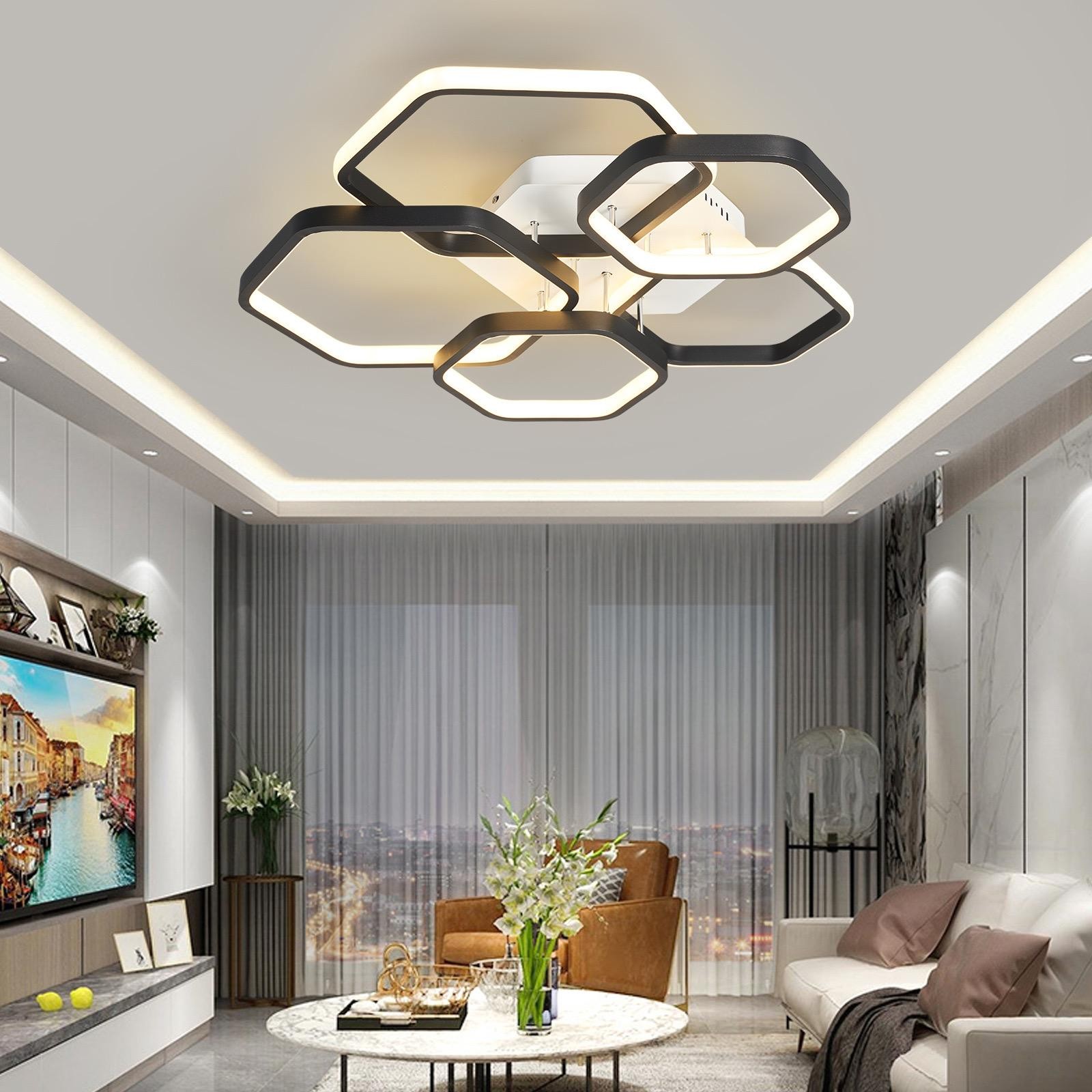 Alize Mimari Tasarım 5'Li 3 Renk Ledli Plafonyer Modern Ledli Avize Led Avize