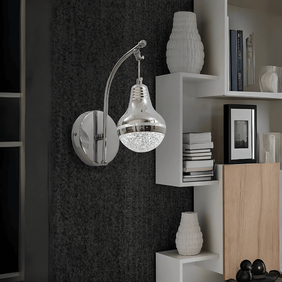 SNM3030 Krom 3 Renk Ledli Lüks Modern Sarkık Tekli Ledli Aplik