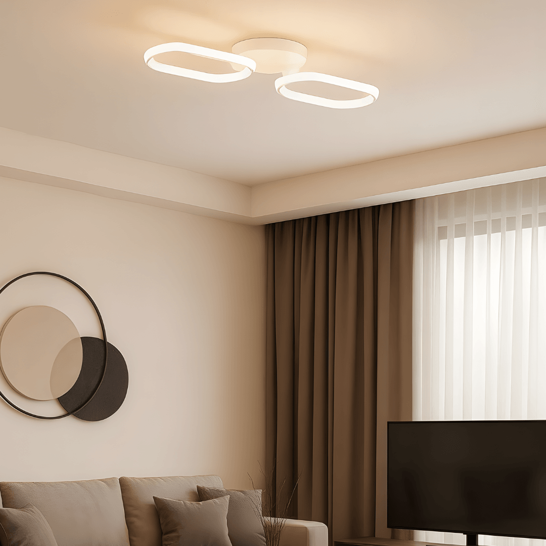 Hermes Modern Beyaz 2'Li Plafonyer Ultra Power Beyaz Ledli Avize