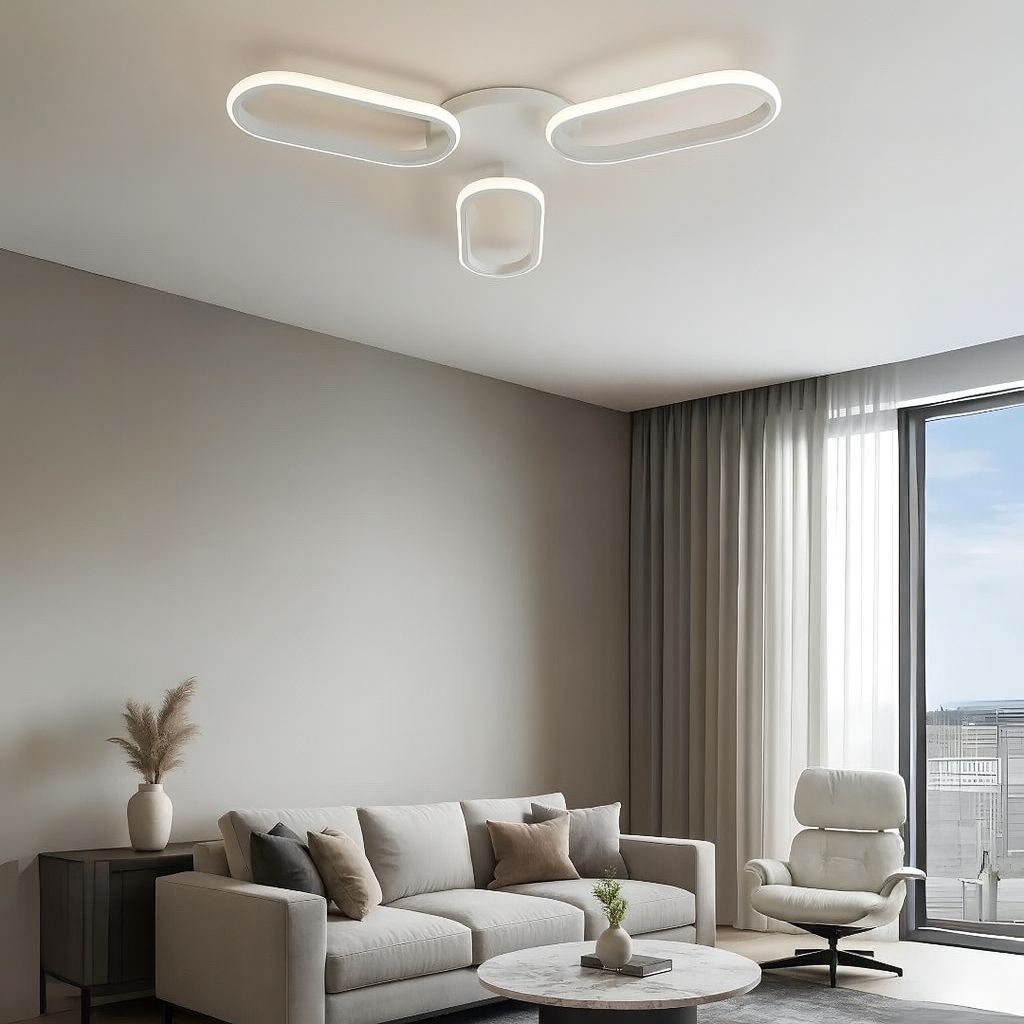 Hermes Beyaz 3'Lü Modern Ultra Power Beyaz Ledli 3'Lü Plafonyer Ledli Avize