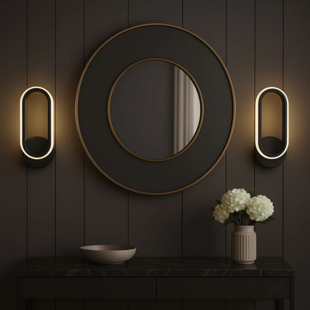 Hermes Siyah Mimari Tasarım Dekoratif Günışığı Ledli Aplik- Takım 2 Adet