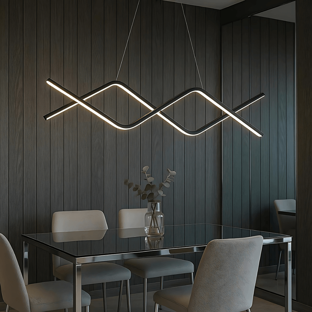 Cameron Mimari Tasarım 3 Renk Ledli Sarkk Modern Ledli Avize -80 cm 