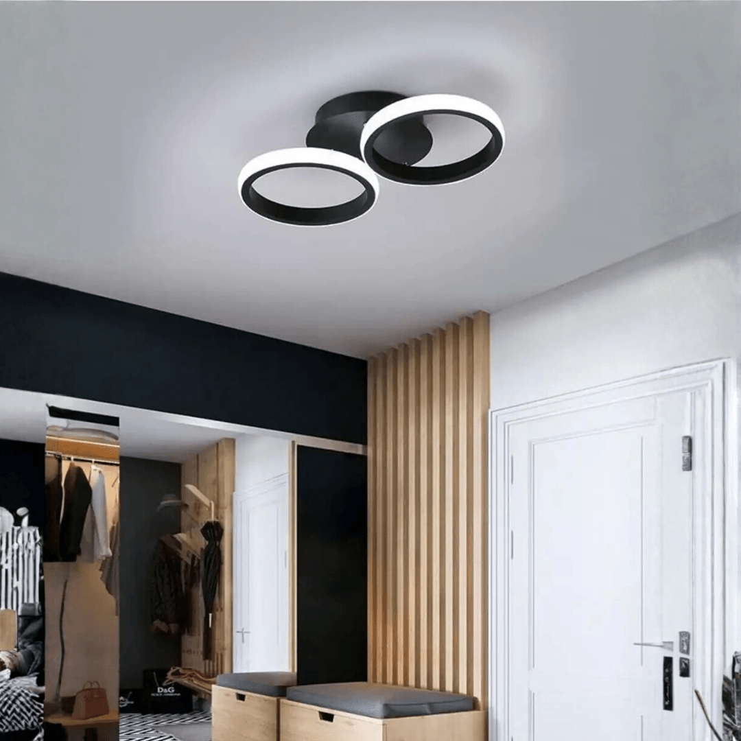 Beglonya Siyah Yuvarlak Hol Koridor Giriş Oturma Yatak Odası Yeni Ultra Süper Beyaz Ledli Avize