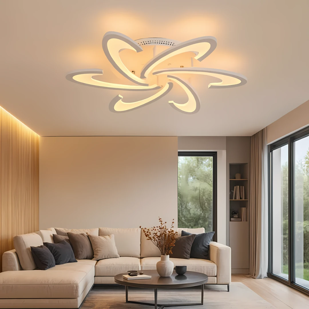 MS58005-6 Modern 3 Renk Ledli Plafonyer Beyaz Lüks 6'Lı Ledli Avize