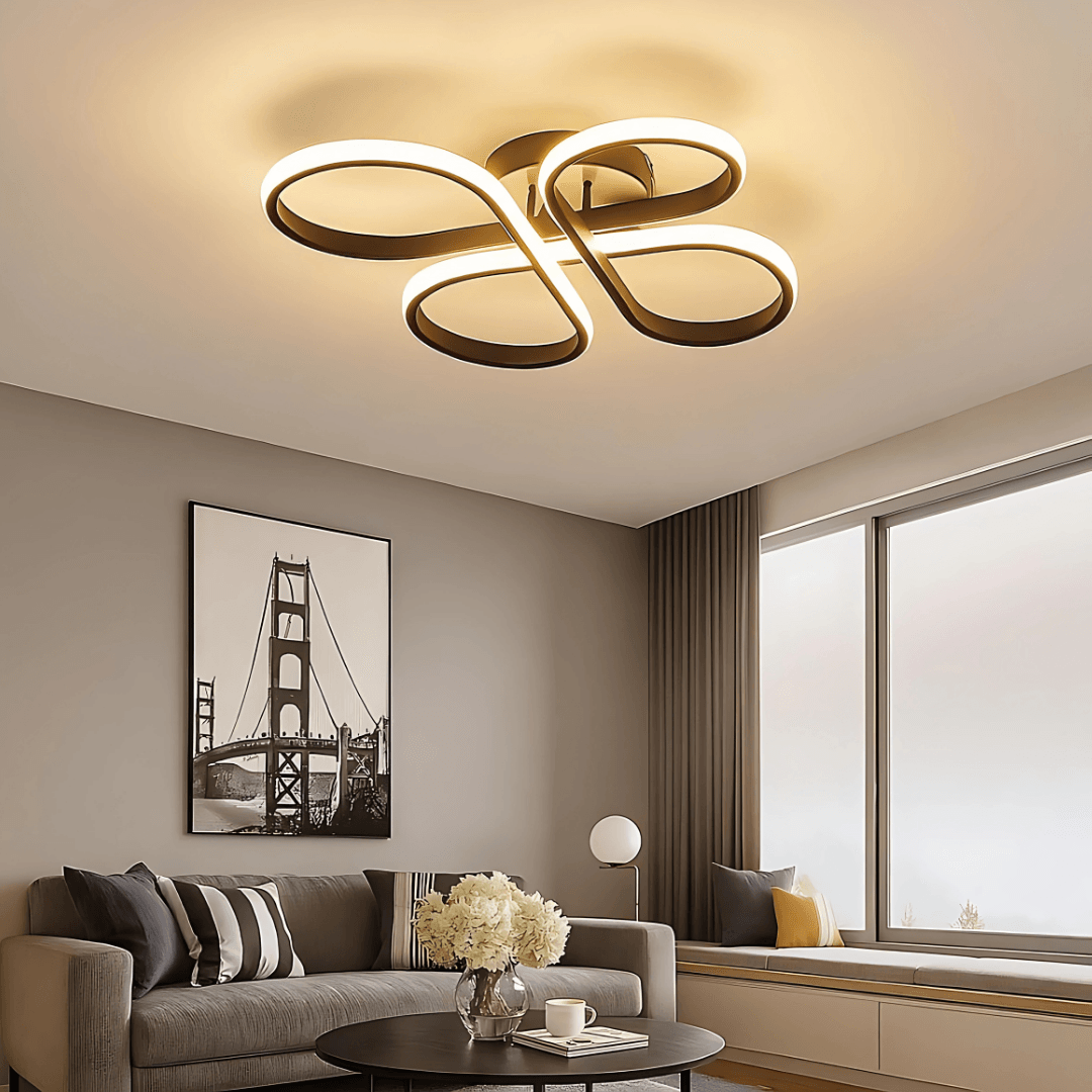  Bohem Siyah Plafonyer  Ultra Power Beyaz Ledli Avize  Modern Led Avize-Çap 50 cm