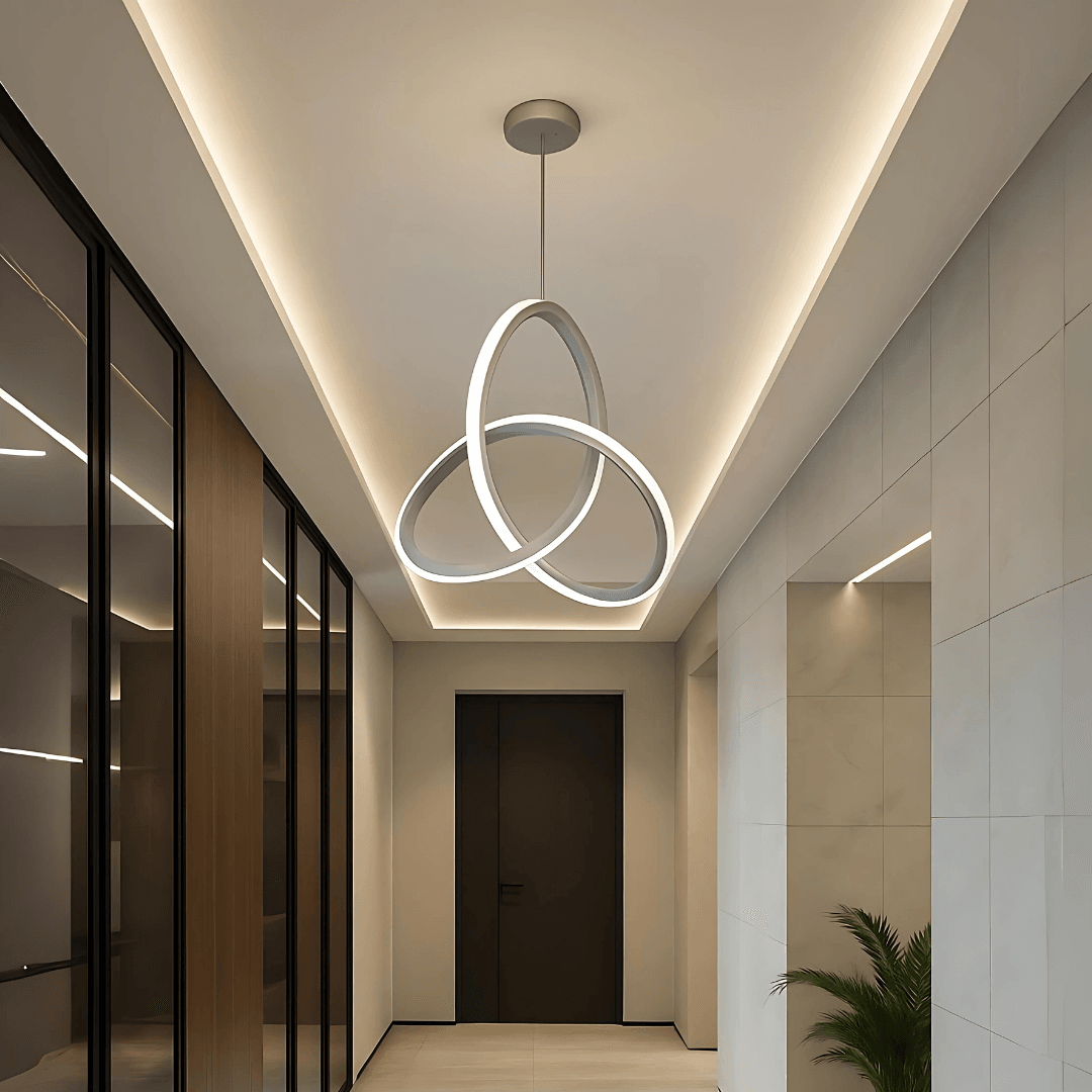 Asya Soft Gri Modern Ultra Beyaz Ledli Sarkık Ledli Avize Led Avize