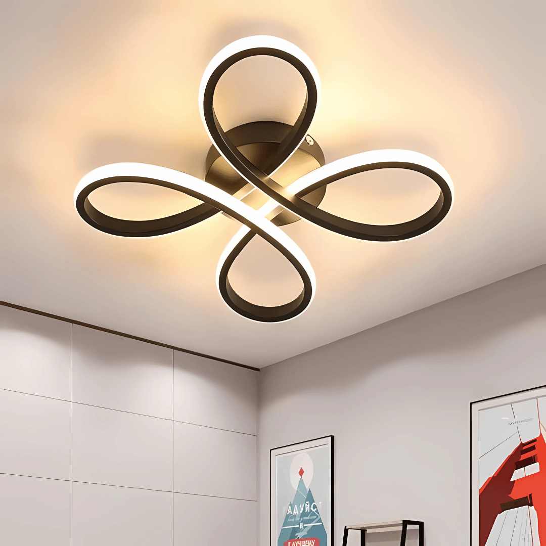 Salda Modern Siyah Plafonyer Ultra Power Beyaz Ledli Avize - Çap 40 cm 