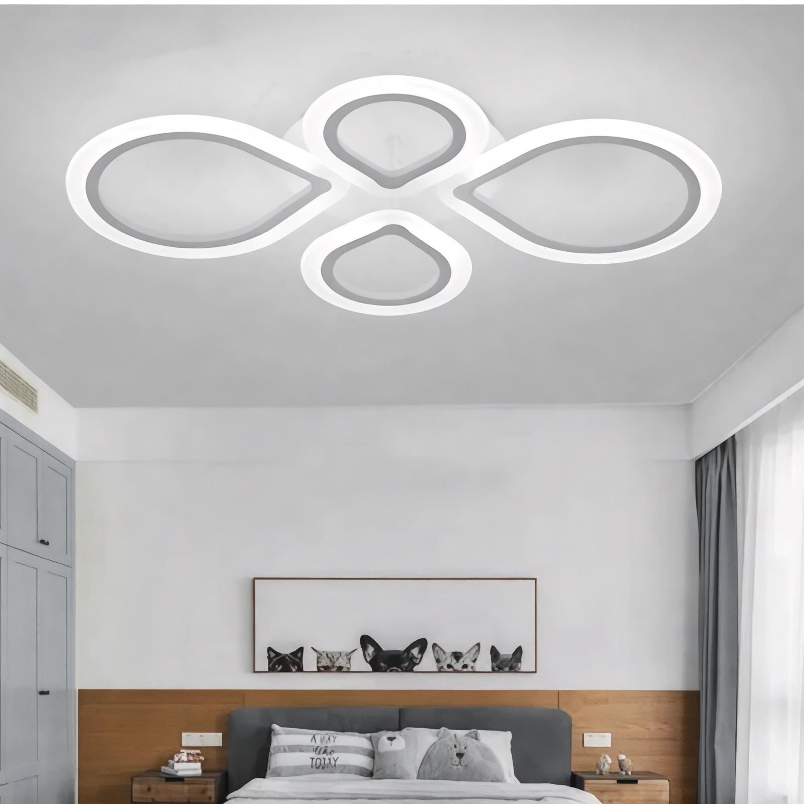 MS54005-4 Beyaz Plafonyer Lüks Modern 4'LÜ Günışığı Ledli Avize