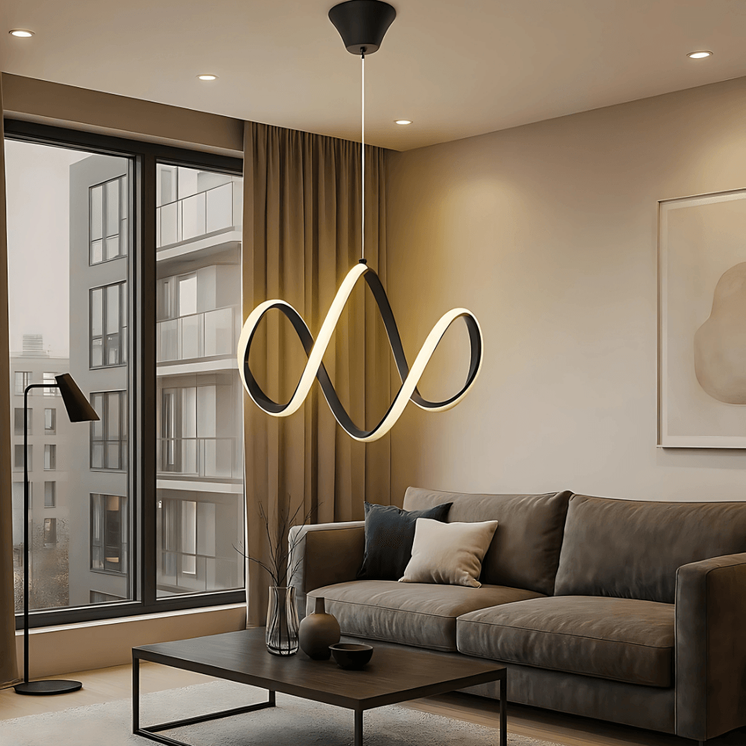 Dolce Modern Siyah Sarkık Ultra Power Beyaz Ledli Avize