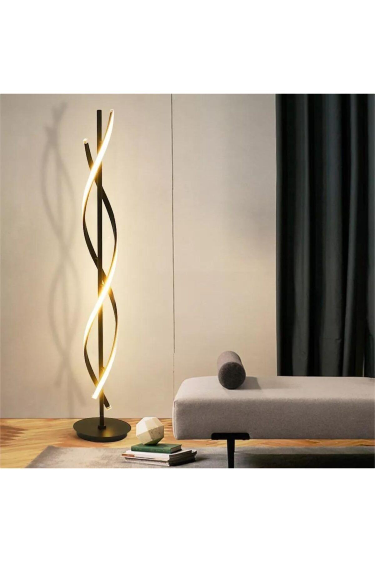 Dalga Siyah Modern Günışığı Ledli Lambader