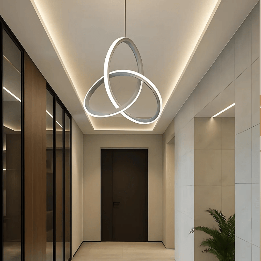 Asya Soft Gri Modern Ultra Beyaz Ledli Sarkık Ledli Avize Led Avize