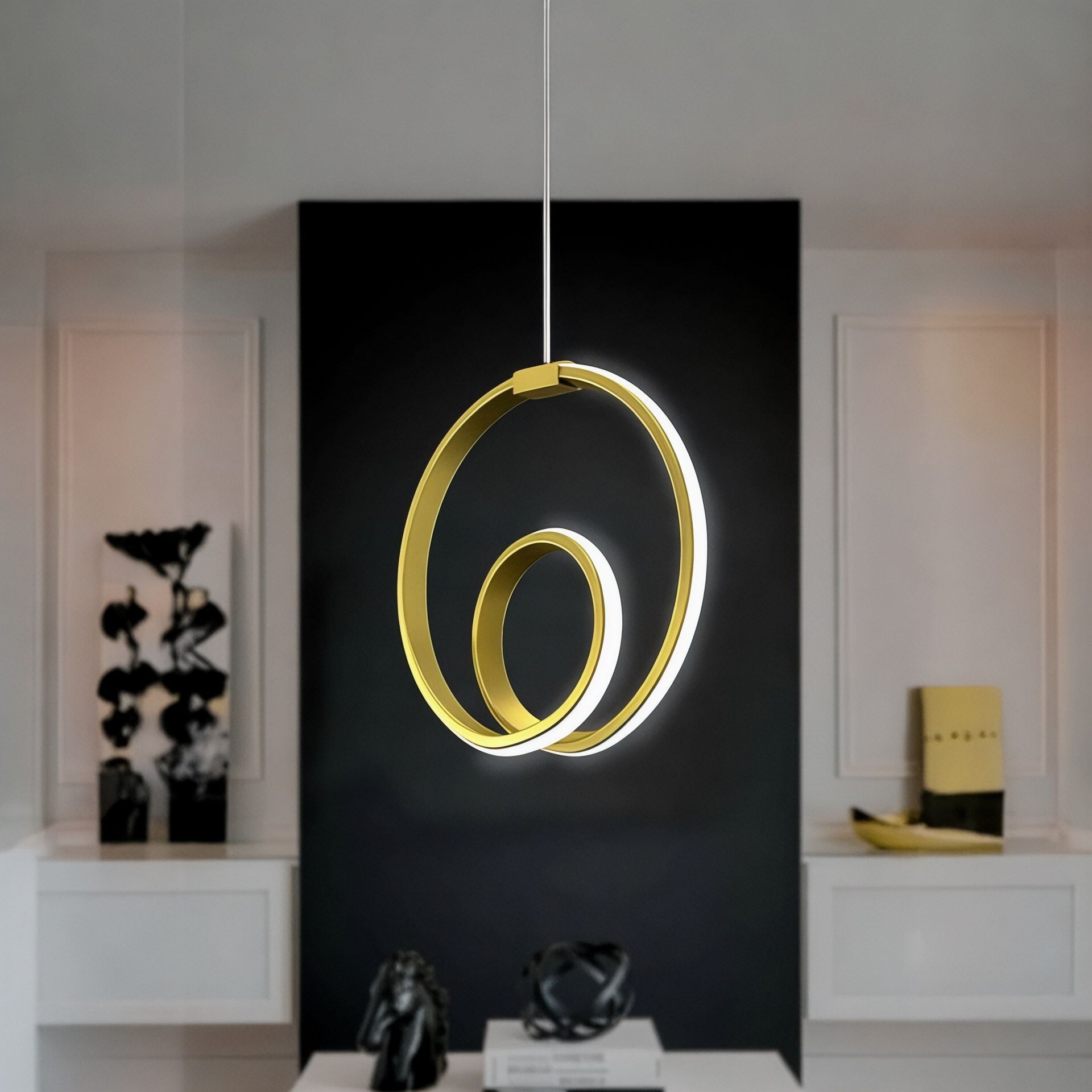 Orcen Eskitme Modern Ultra Beyaz Ledli Sarkık Ledli Avize