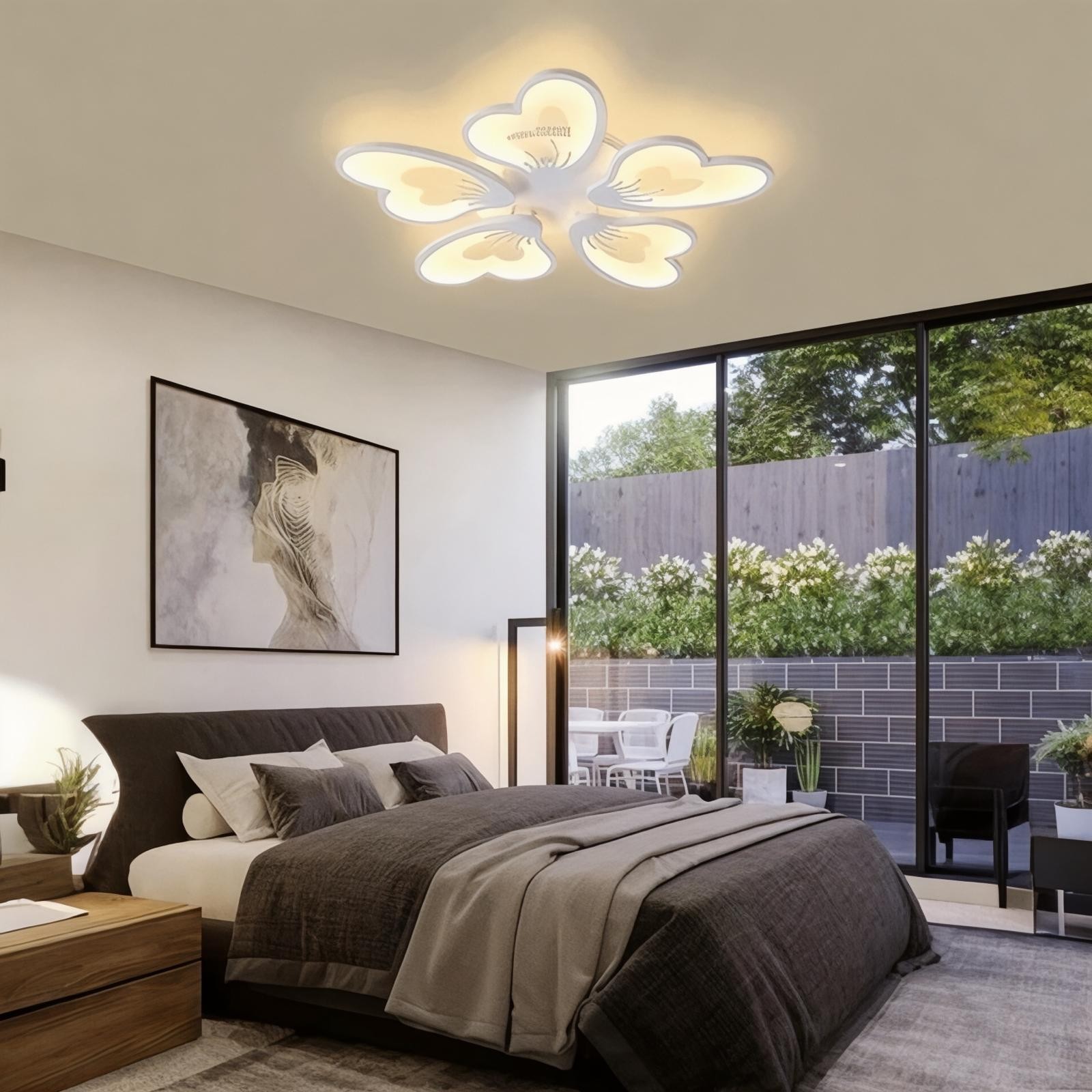 MS56005-5 Beyaz Plafonyer Lüks Modern 5'Lİ Günışığı Ledli Avize