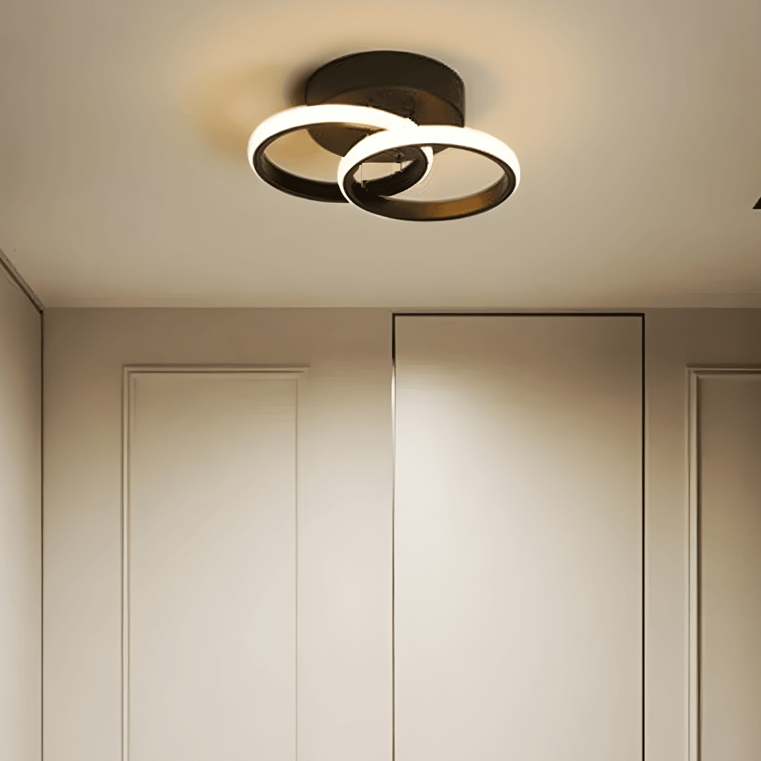 Henna Siyah Yuvarlak Yeni Ultra Süper Beyaz Ledli Avize