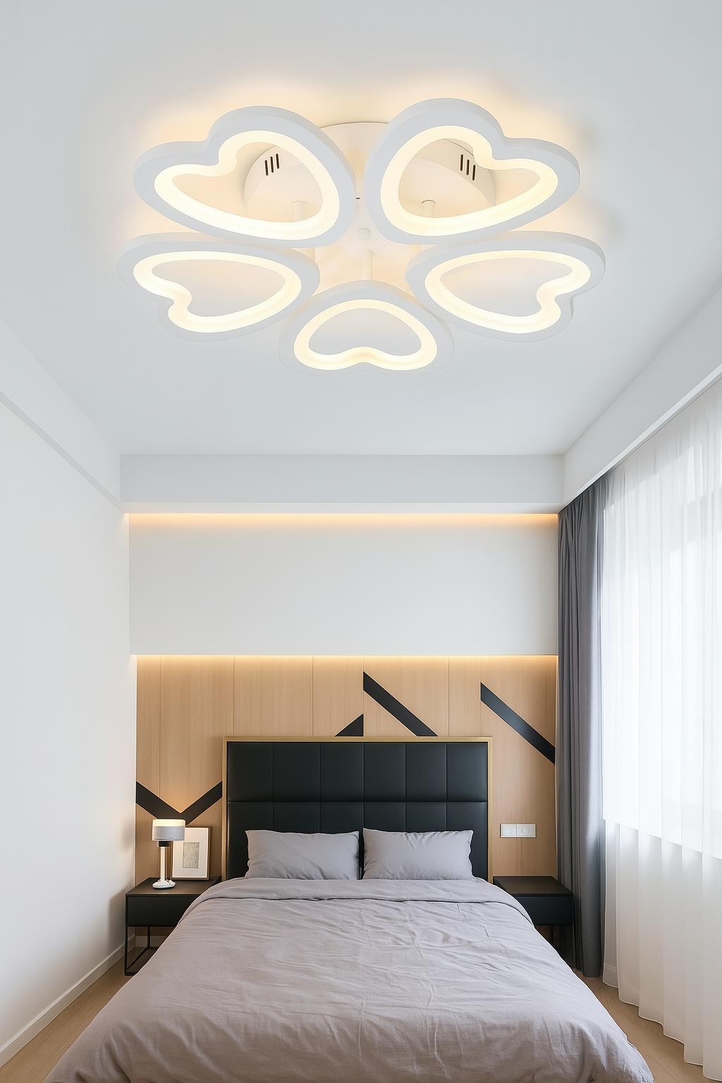 MS61005-5 Modern 3 Renk Ledli Mimari Tasarım Beyaz Plafonyer Lüks 5'Li Ledli Avize