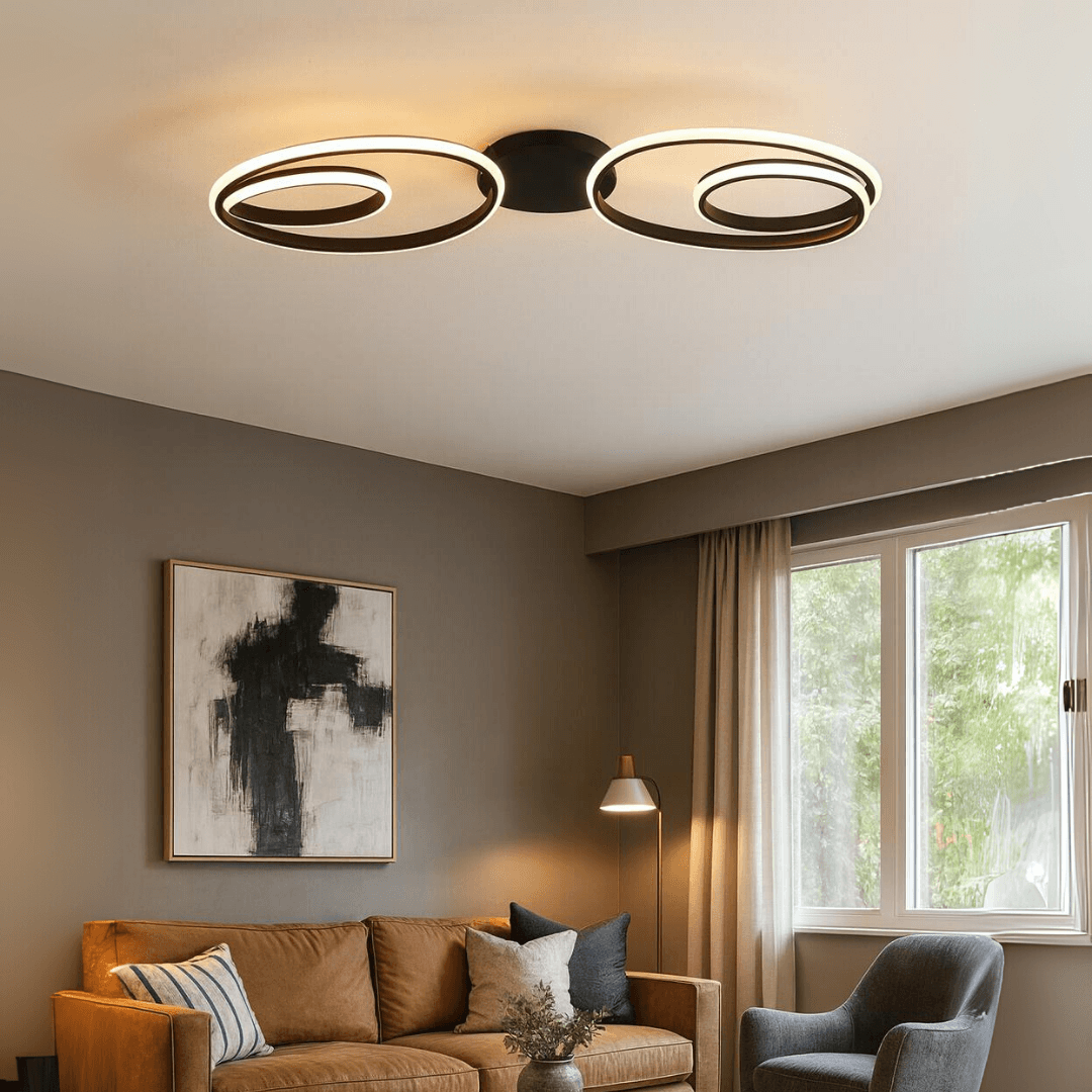  Lucca Modern Siyah Plafonyer Ultra Power Beyaz Ledli Avize 