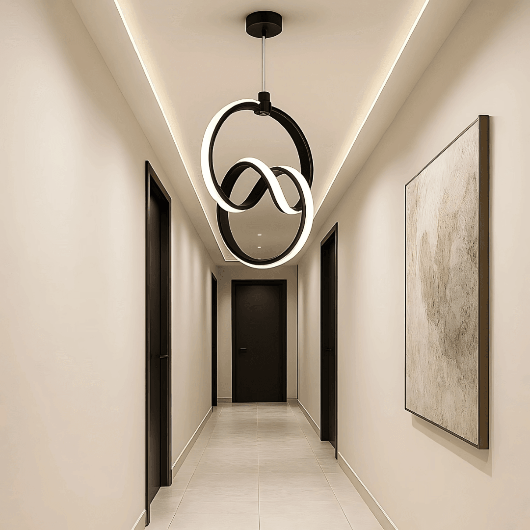 Toptan Led Avize Trend Siyah Modern Power Beyaz Ledli Avize