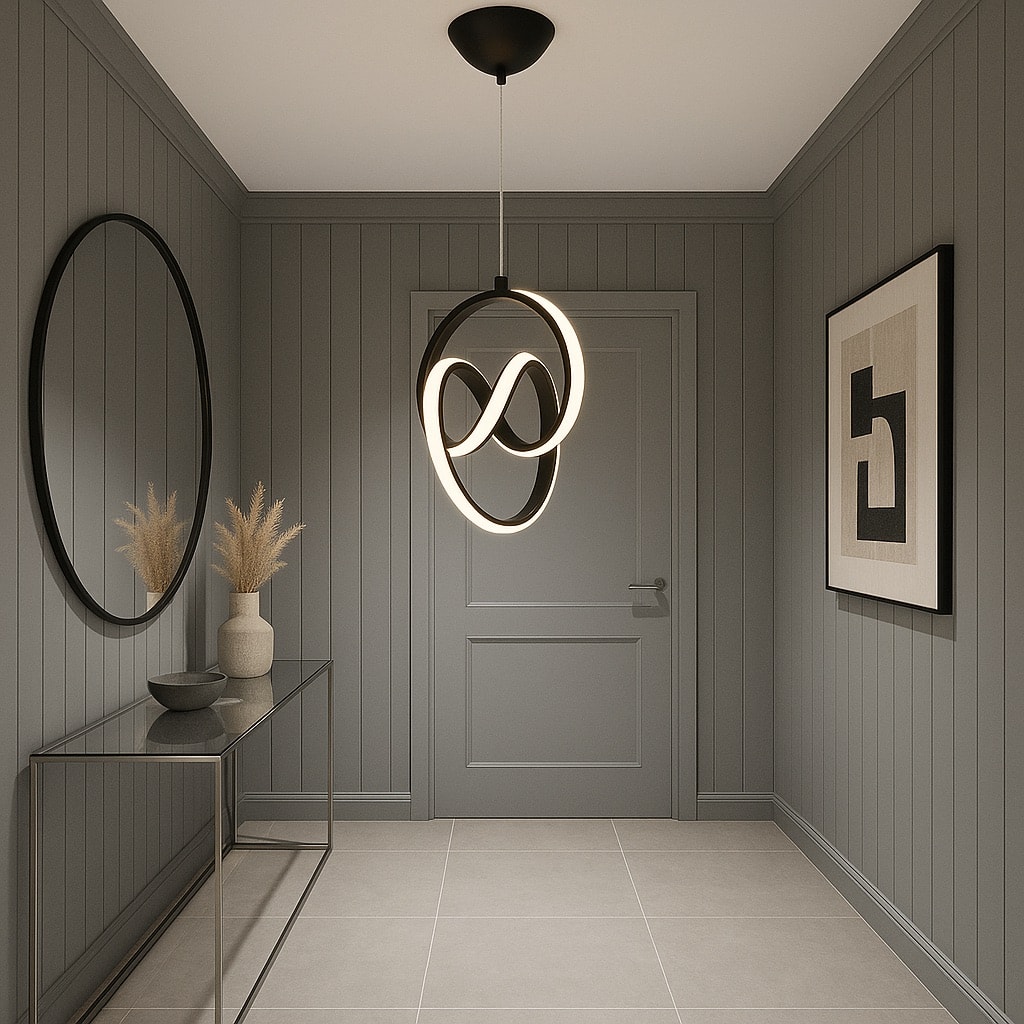 Trend Siyah Modern Power Beyaz Ledli Avize
