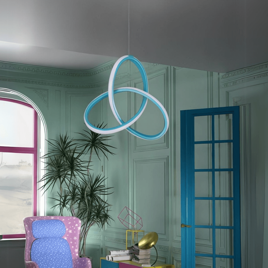 Asya Mavi Modern Ultra Süper Beyaz Ledli Avize Çocuk Odası Avizesi Led Avize