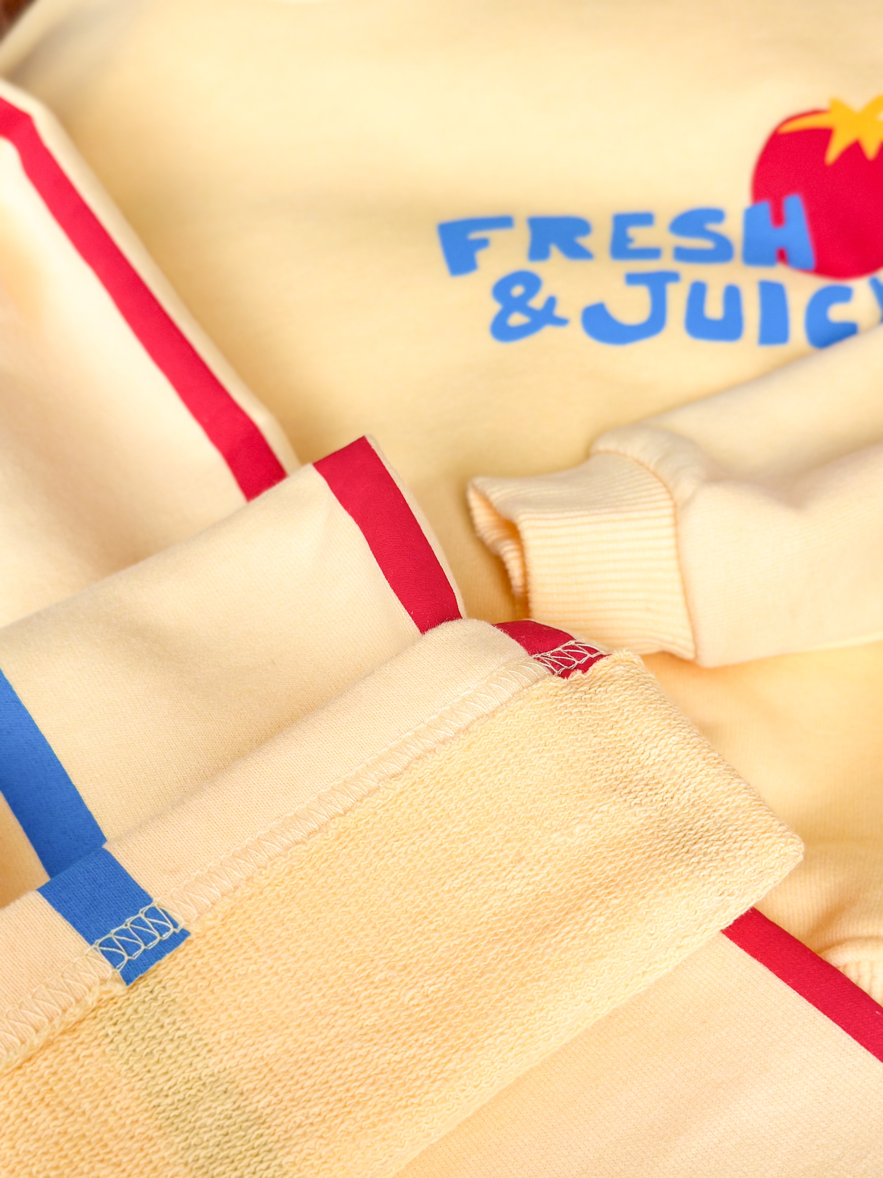 FRESH & JUİCY BASKILI Sweatshirt ve 3 İplik Alt Eşofman Takım-Sarı