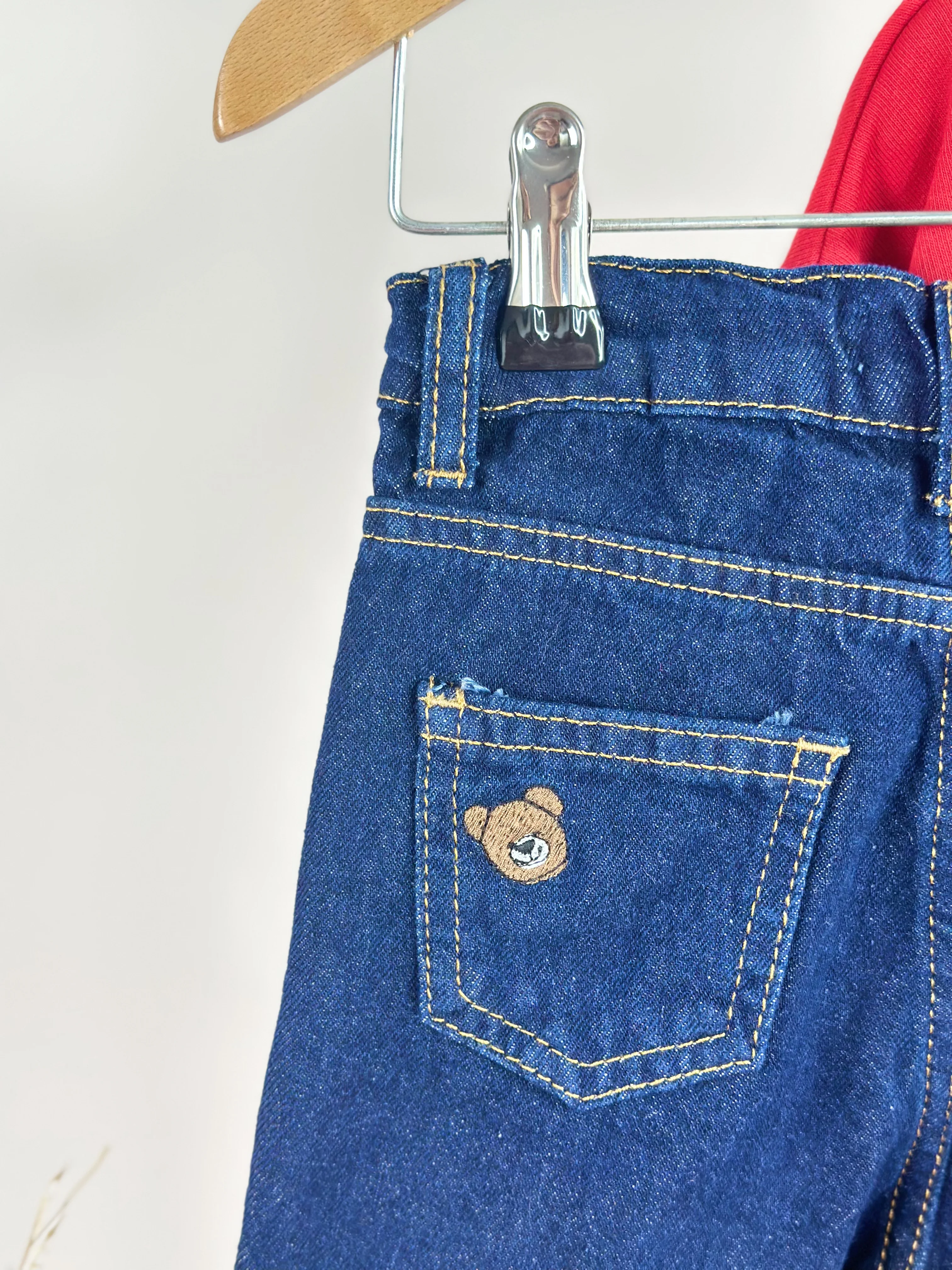 Teddy Baskılı Sweatshirt ve Kot Pantolon Takım