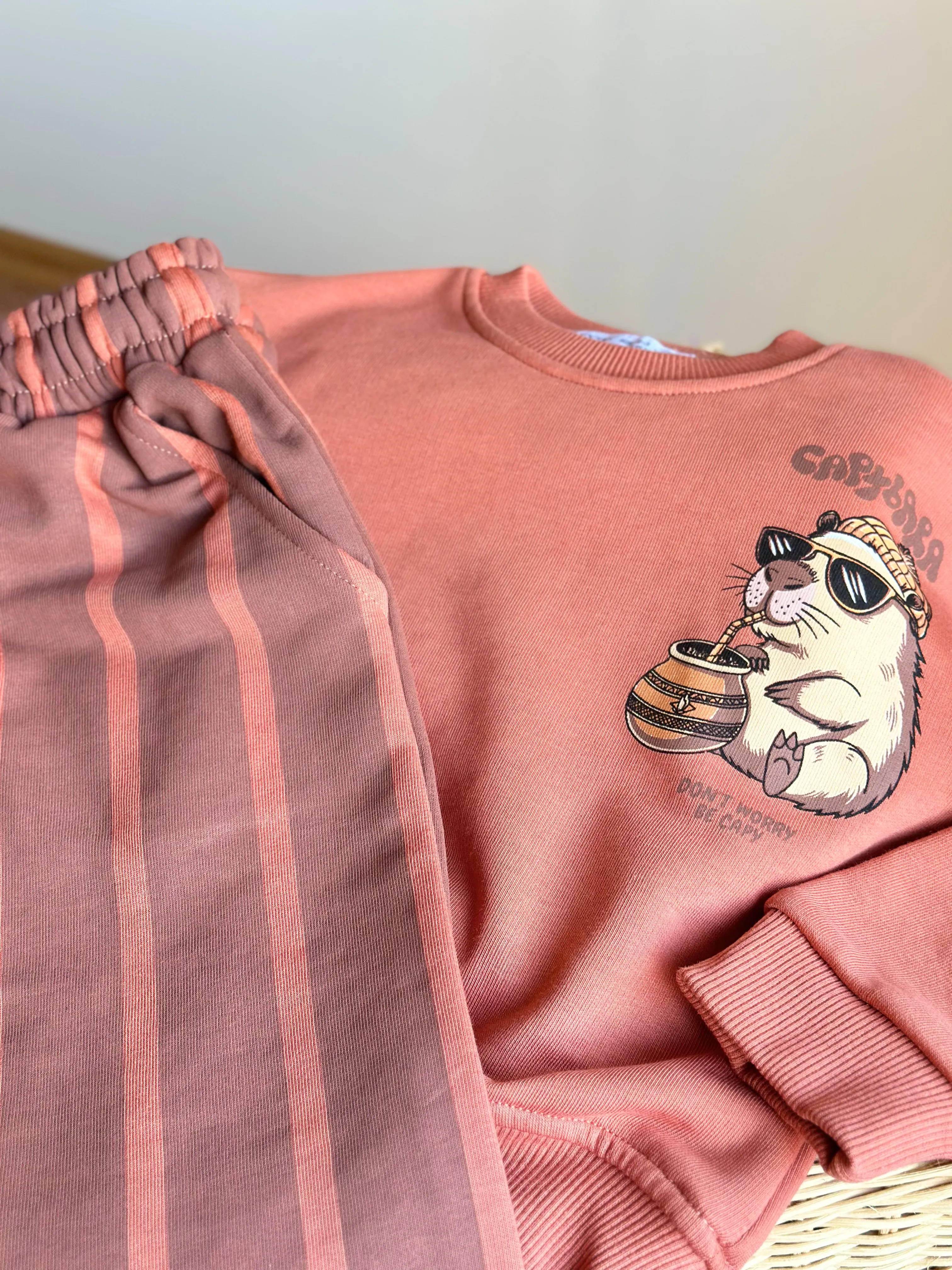 Karakter Baskılı Çizgili Takım