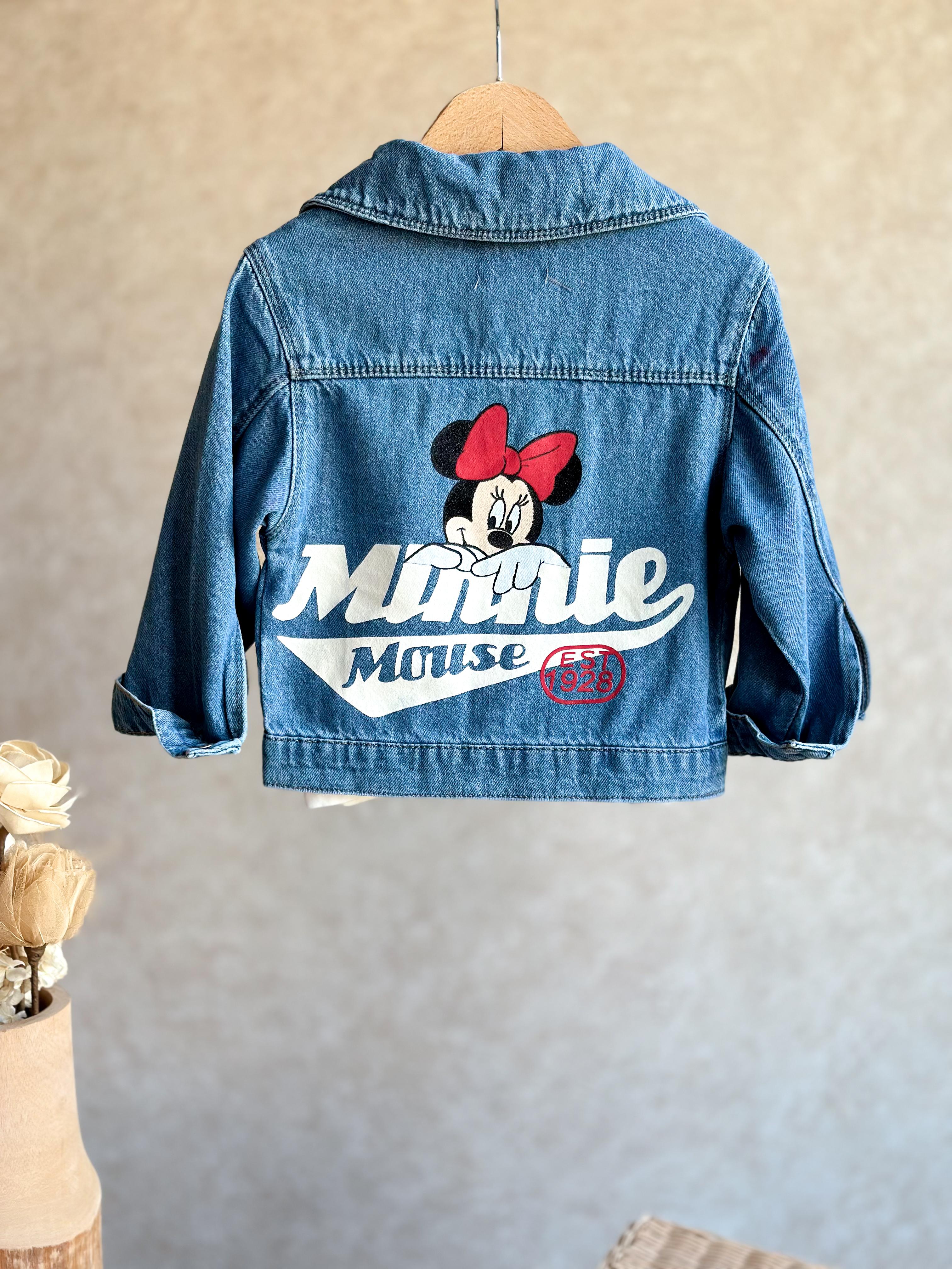 MINNIE Sırt Baskılı Denim Ceket