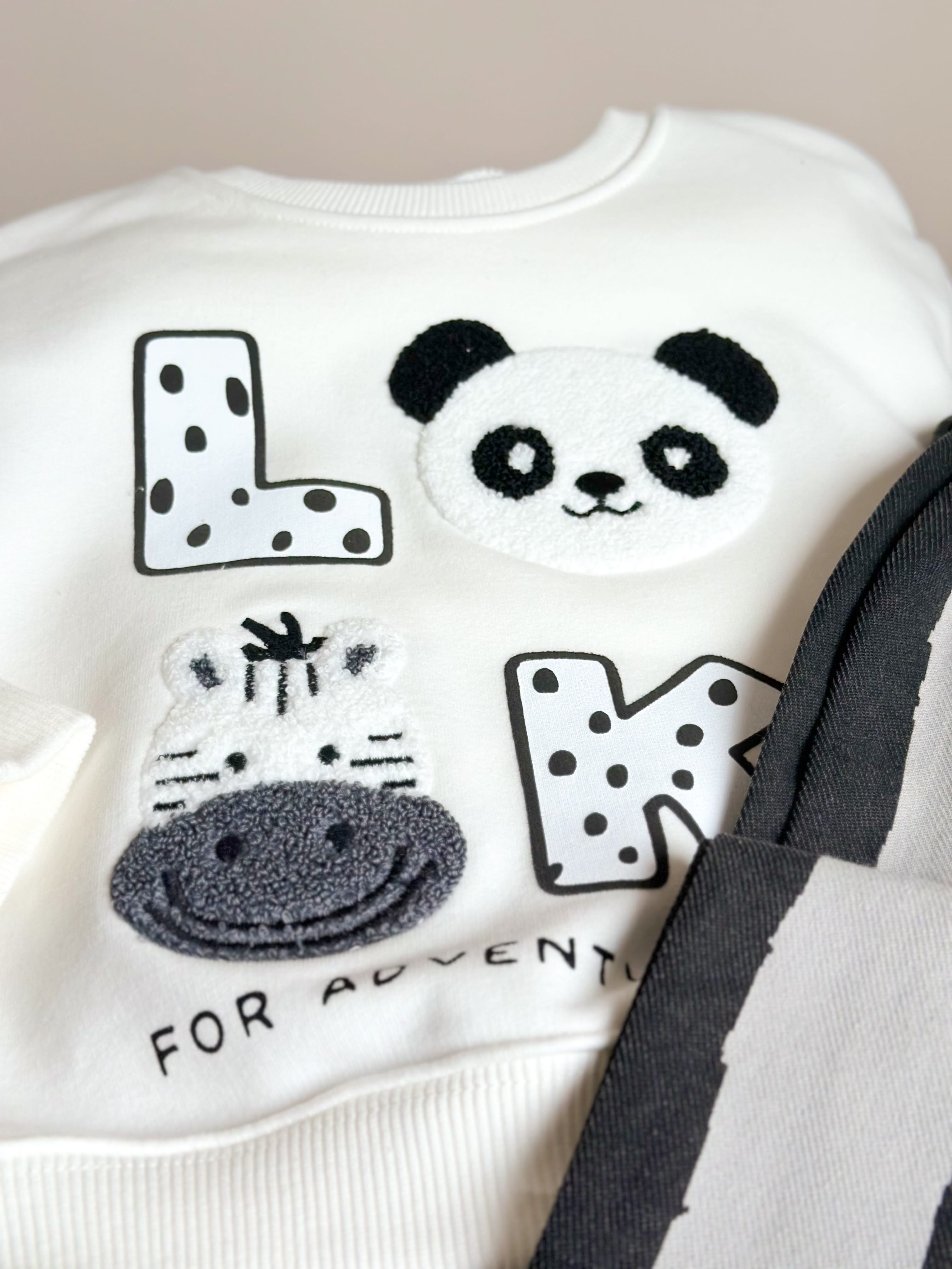 LOOK Nakış Detay Sweatshirt ve Pantolon Takım