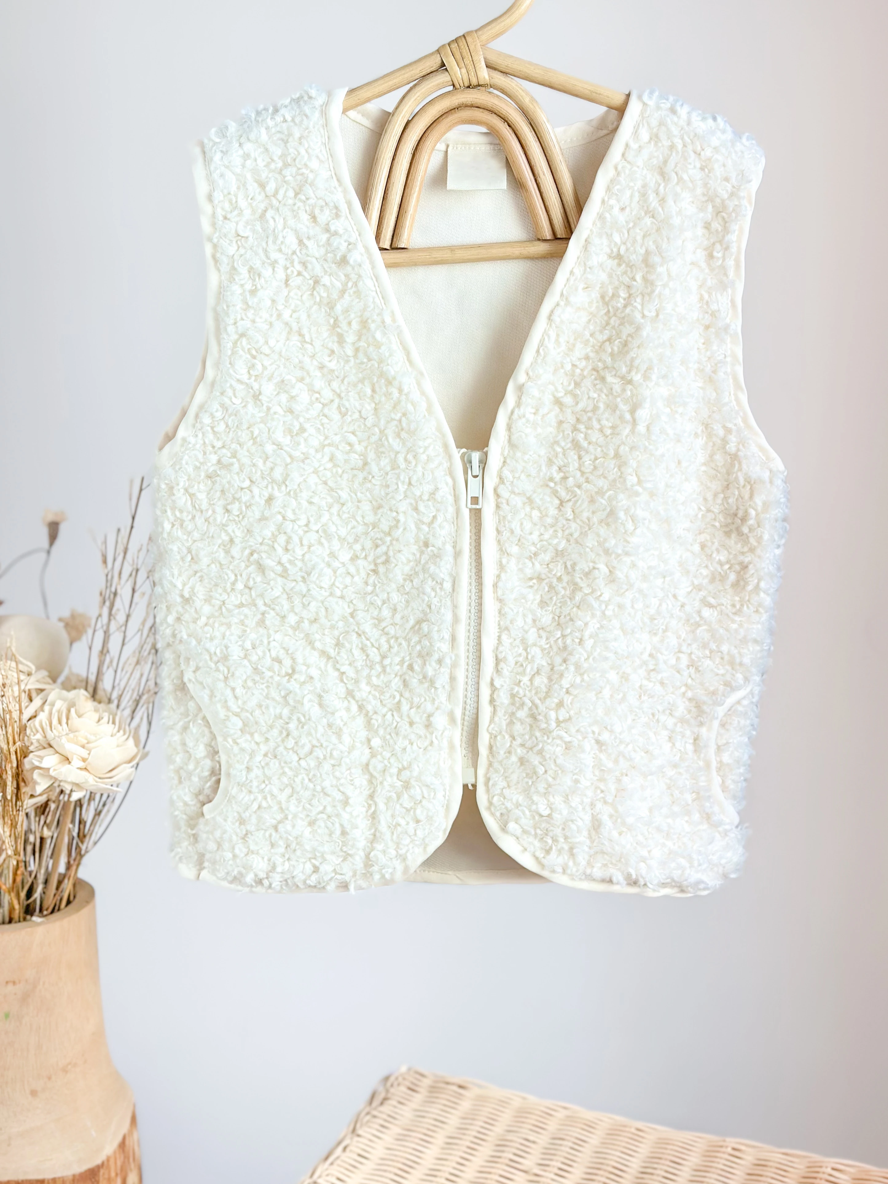 HOGGET Yumuşak Dokulu Yelek-Ekru