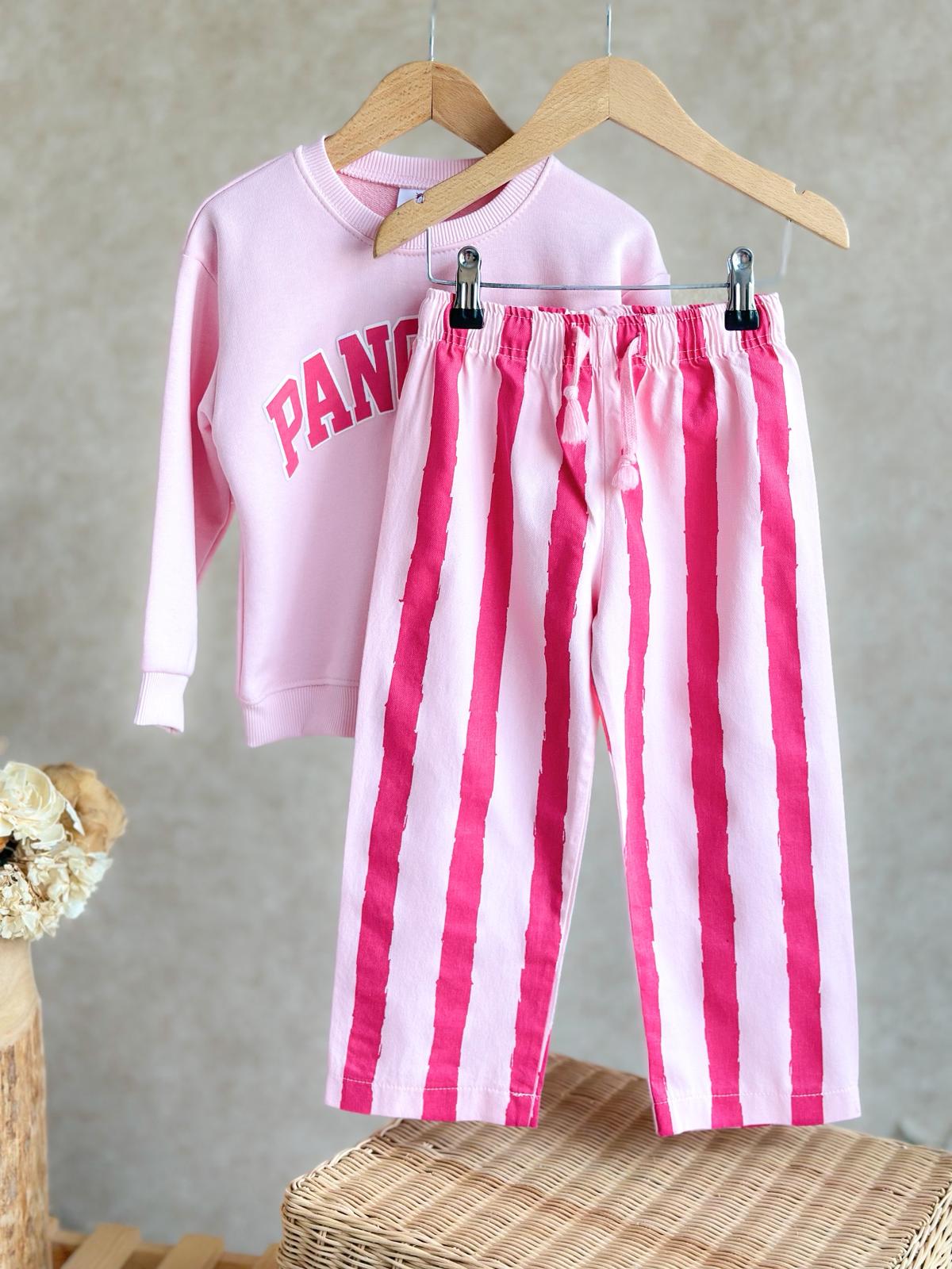 PANCAKE Sweatshirt ve Kot Dokuma Pantolon Takım