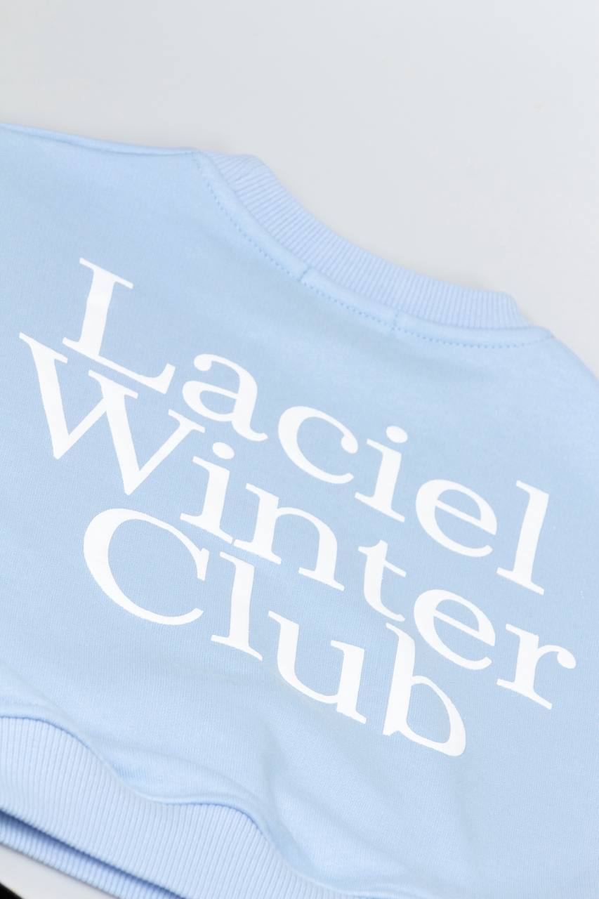 Unisex 3 İplik Sweatshirt ve Eşofman Altı Takım-Mavi