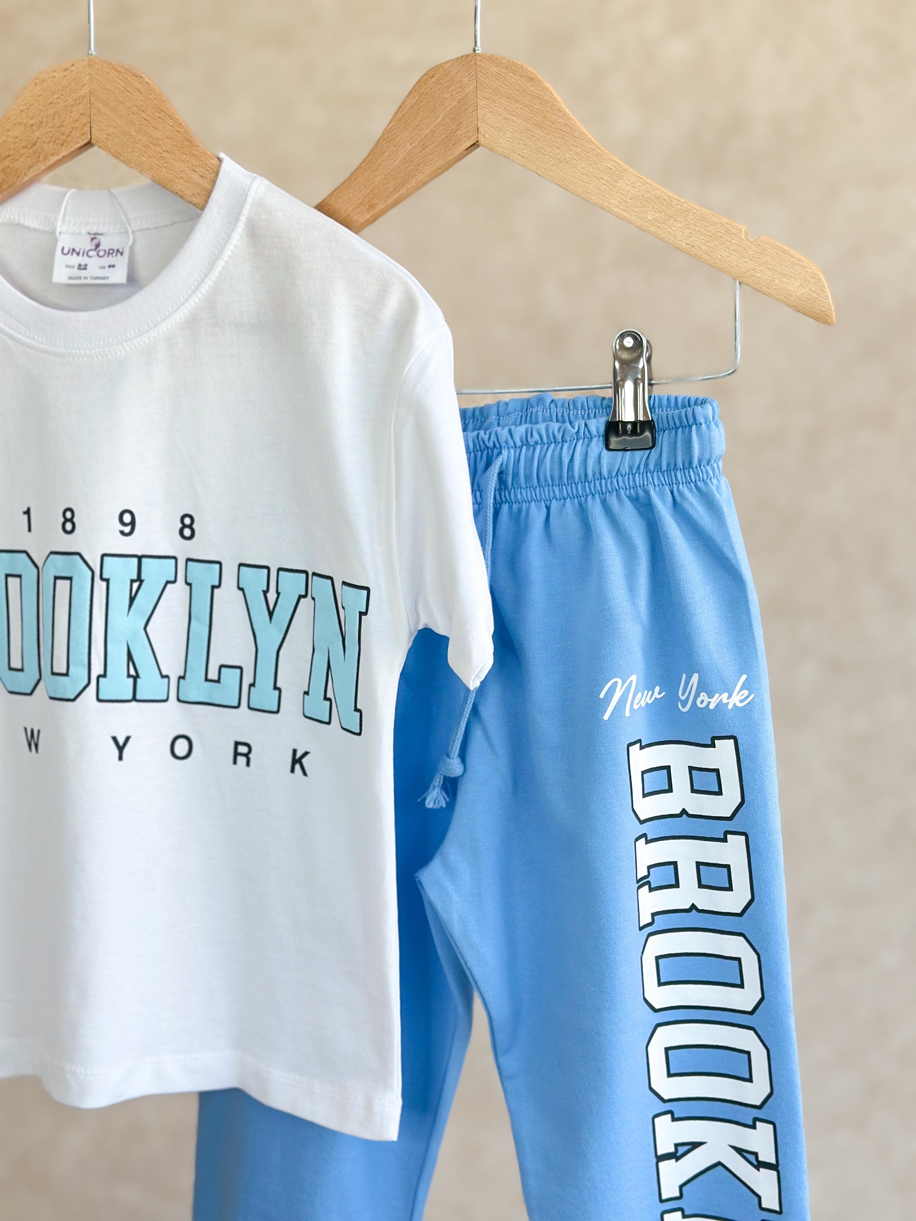 BROOKLYN T-Shirt ve Eşofman Takım-Mavi
