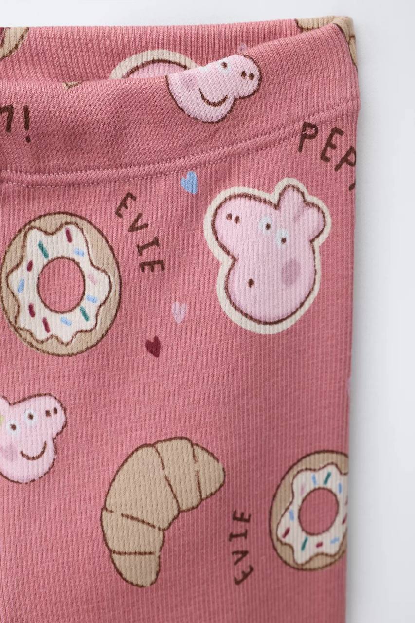 Peppa Baskılı Sweatshirt ve Tayt Takım