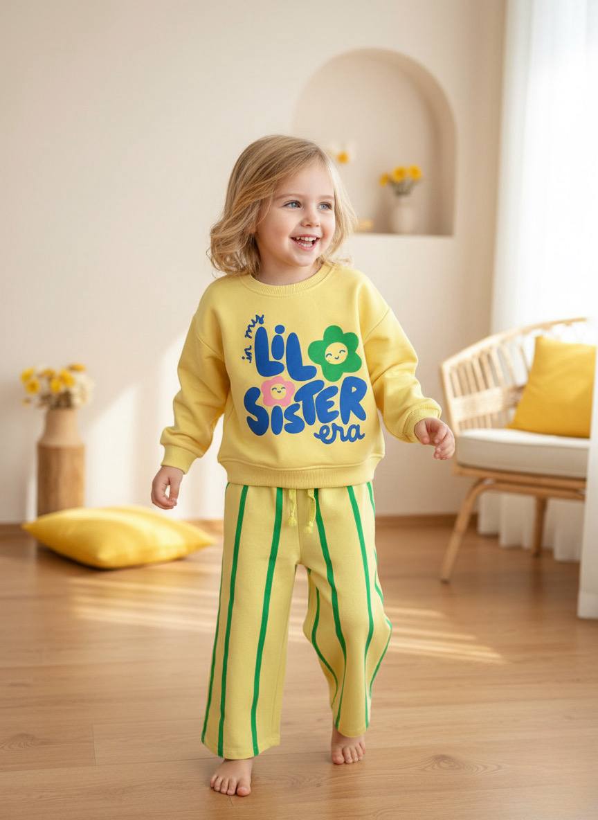 LIL SISTER Sweatshirt ve Dokuma Pantolon Takım