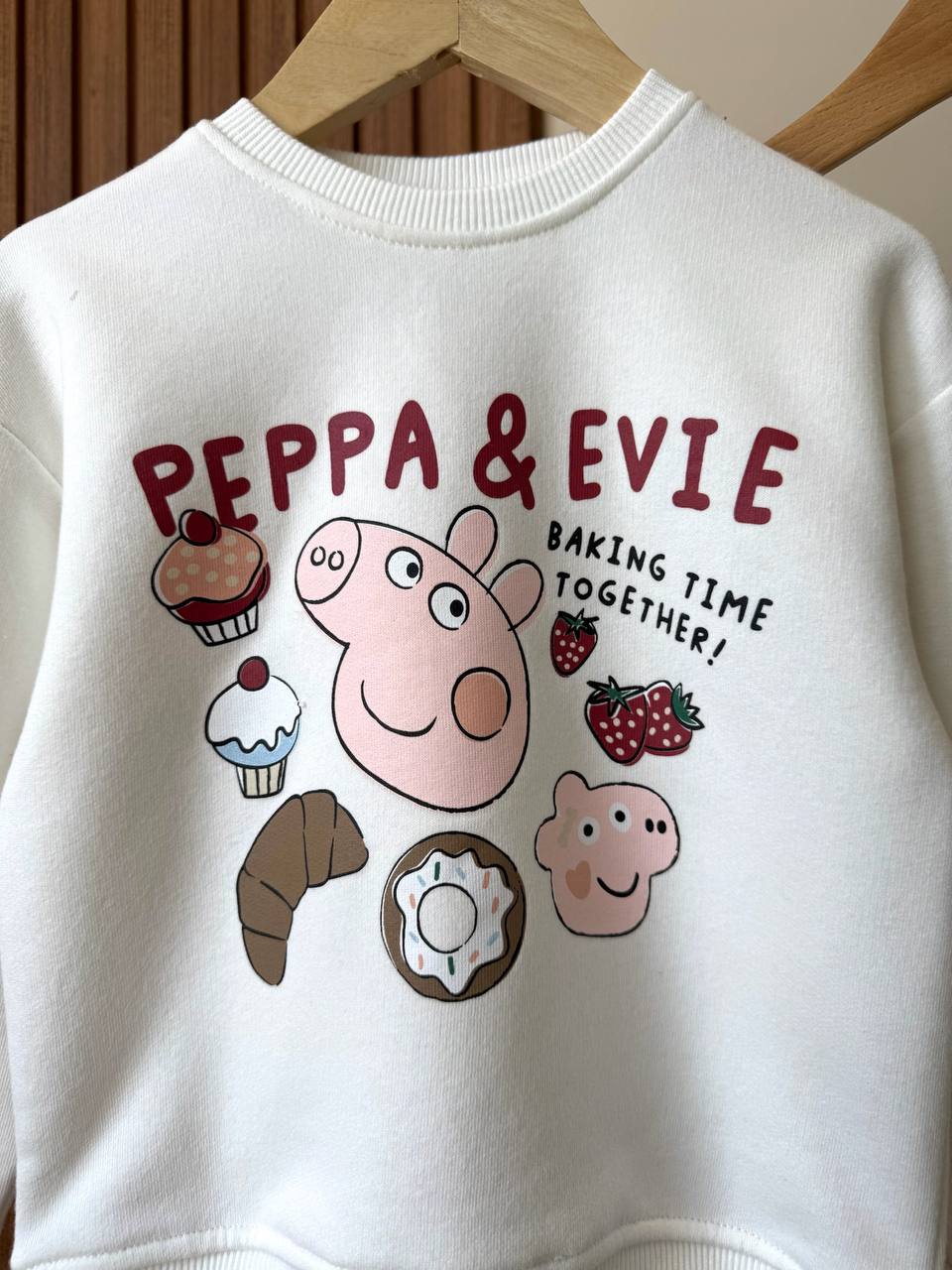 Peppa Baskılı Sweatshirt ve Tayt Takım