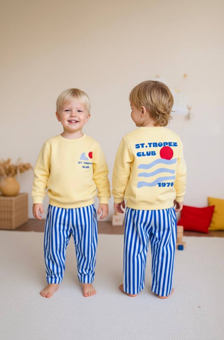 ST.TROPEZ CLUB Sweatshirt ve Dokuma Pantolon Takım